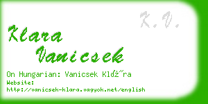 klara vanicsek business card